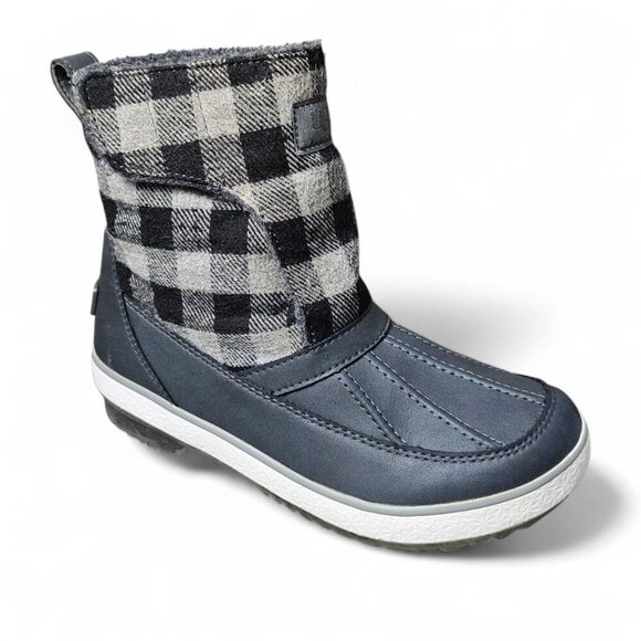 UGG Astin Waterproof Winter Snow Gray Buffalo Plaid Flannel Boots Unisex - Picture 2 of 13